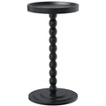 XNSDXV Round Side Table with Solid Wood Leg, Small Drink Table for Small Spaces, Martini Table with Raised Edge, Pedestal Side Table for Living Room, Bedroom,Sofa and Couch (Walnut Brown)