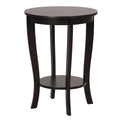 Giantex Round End Table, Retro Nightstand with Storage Shelf & Solid Wood Legs, 24.5" Accent Side Table for Small Spaces, Wood Bedside Night Stand for Living Room Bedroom, Light Brown