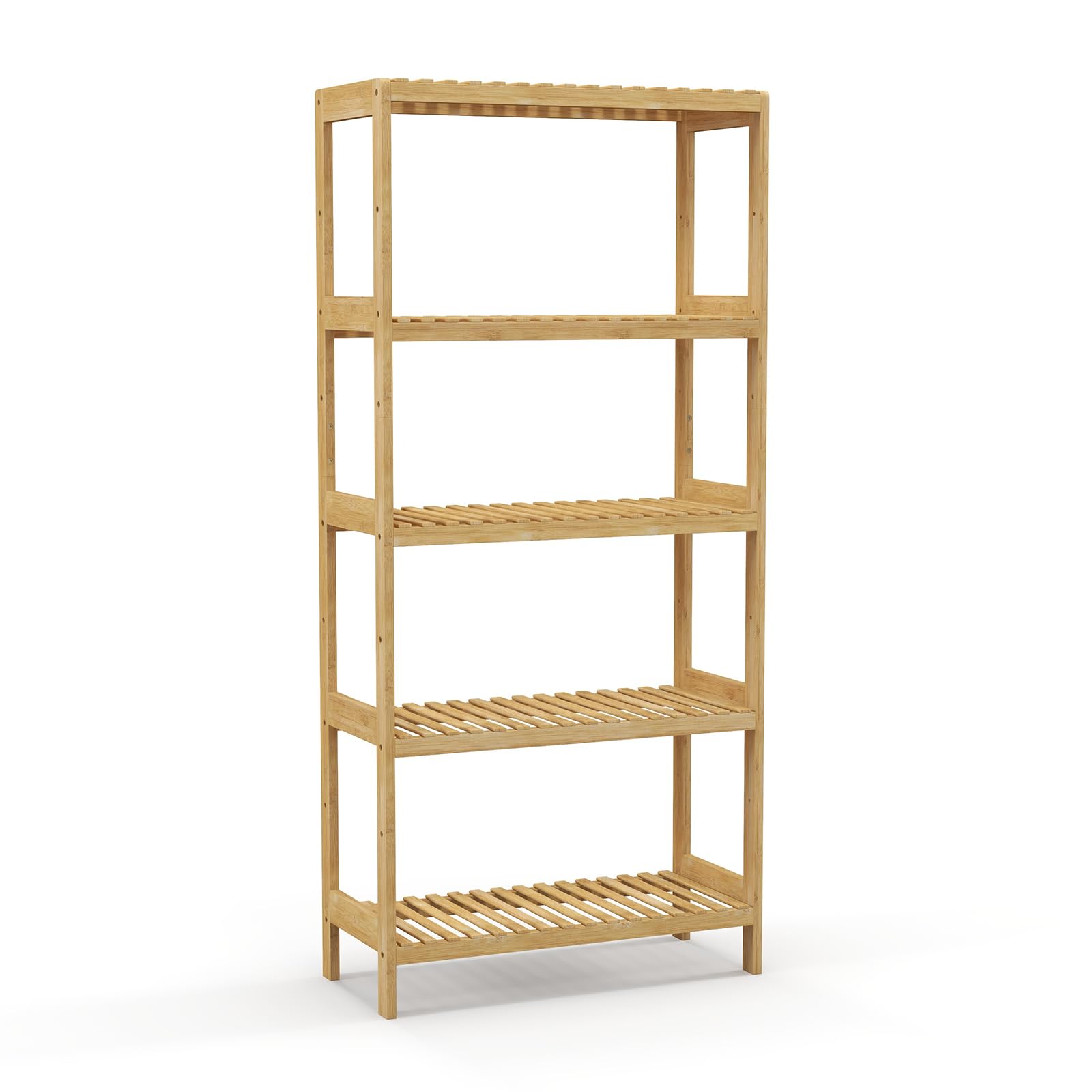 Bamboo Bathroom Shelf, Stand Utility Storage Shelf Multifunctional Bathroom Kitchen Living Room Holder Plant Flower Stand (3-Tier)