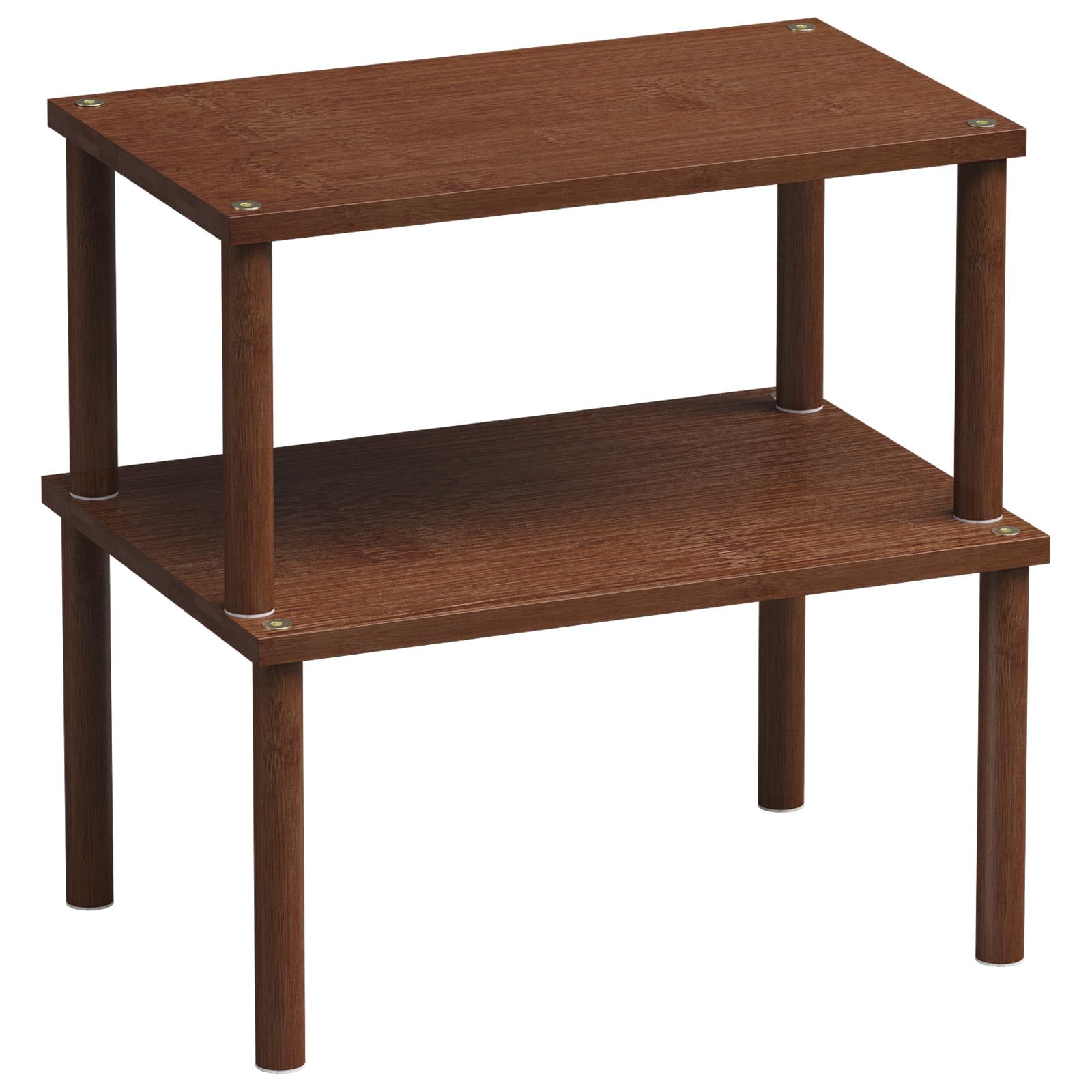 VERTORGAN Cabinet Organizer Shelf(Set of 2),Kitchen Counter Shelves,Bamboo Stackable Expandable Spice Rack Countertop(Large)