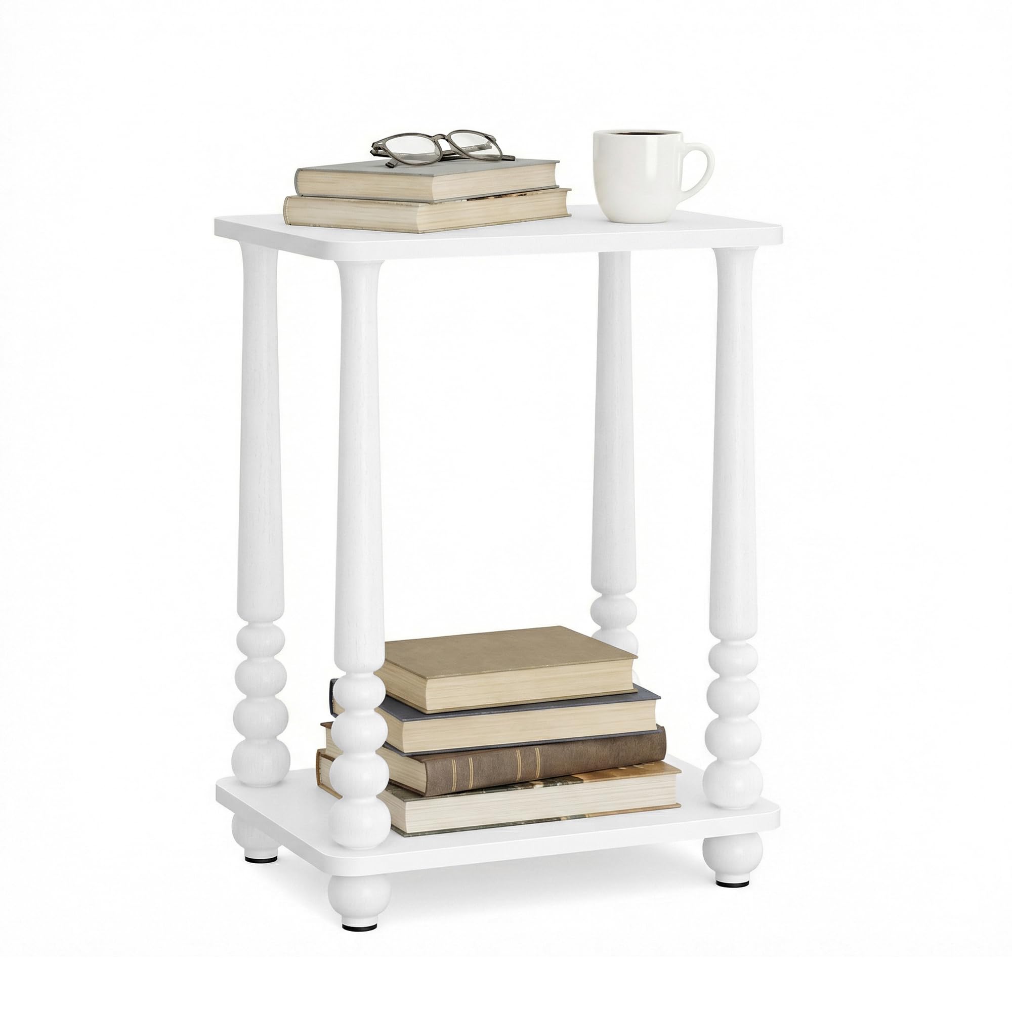 VASAGLE Mariel Collection - Side Table, Accent Nightstand for Small Spaces, Rectangular End Table with Shelf, Solid Wood Legs, Mid-Century Modern, Living Room Bedroom, Chestnut Walnut ULET294KX01S