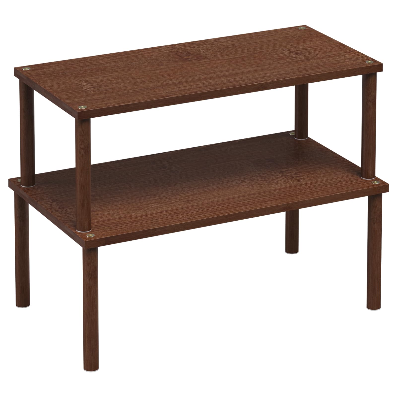 VERTORGAN Cabinet Organizer Shelf(Set of 2),Kitchen Counter Shelves,Bamboo Stackable Expandable Spice Rack Countertop(Large)