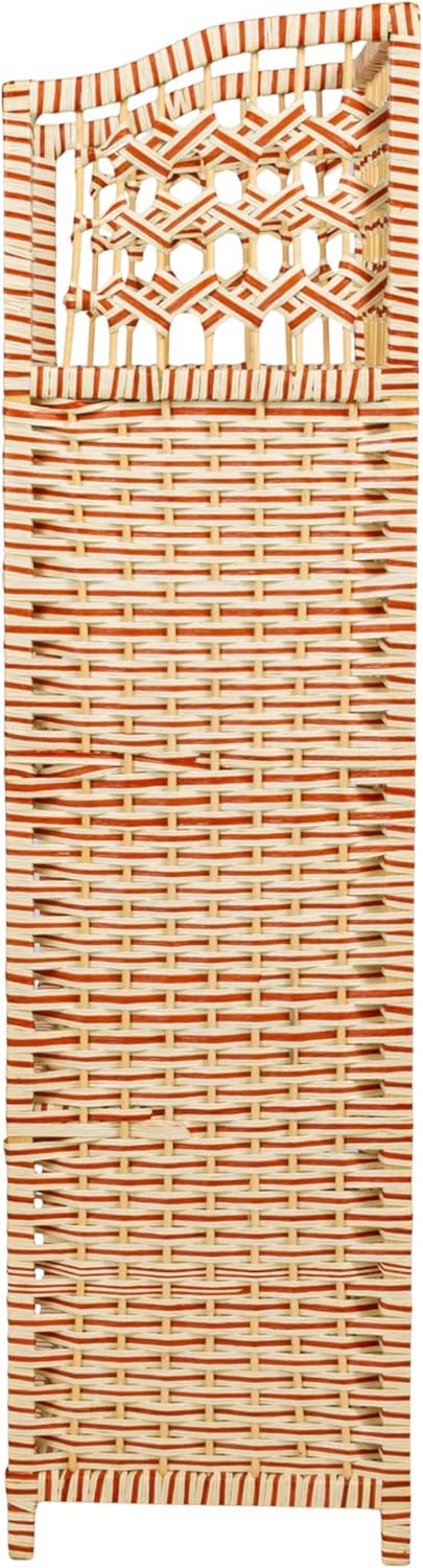 Household Essentials Woven Accent Shelf Cream and White Paper Rattan