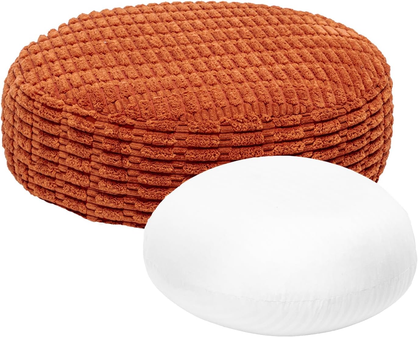 Asuprui Round Floor Pillow Soft Floor Cushion for Sitting Fur Meditation Pillow Premium Yoga Pillow for Living Room Bedroom Balcony Outdoor (Orange)