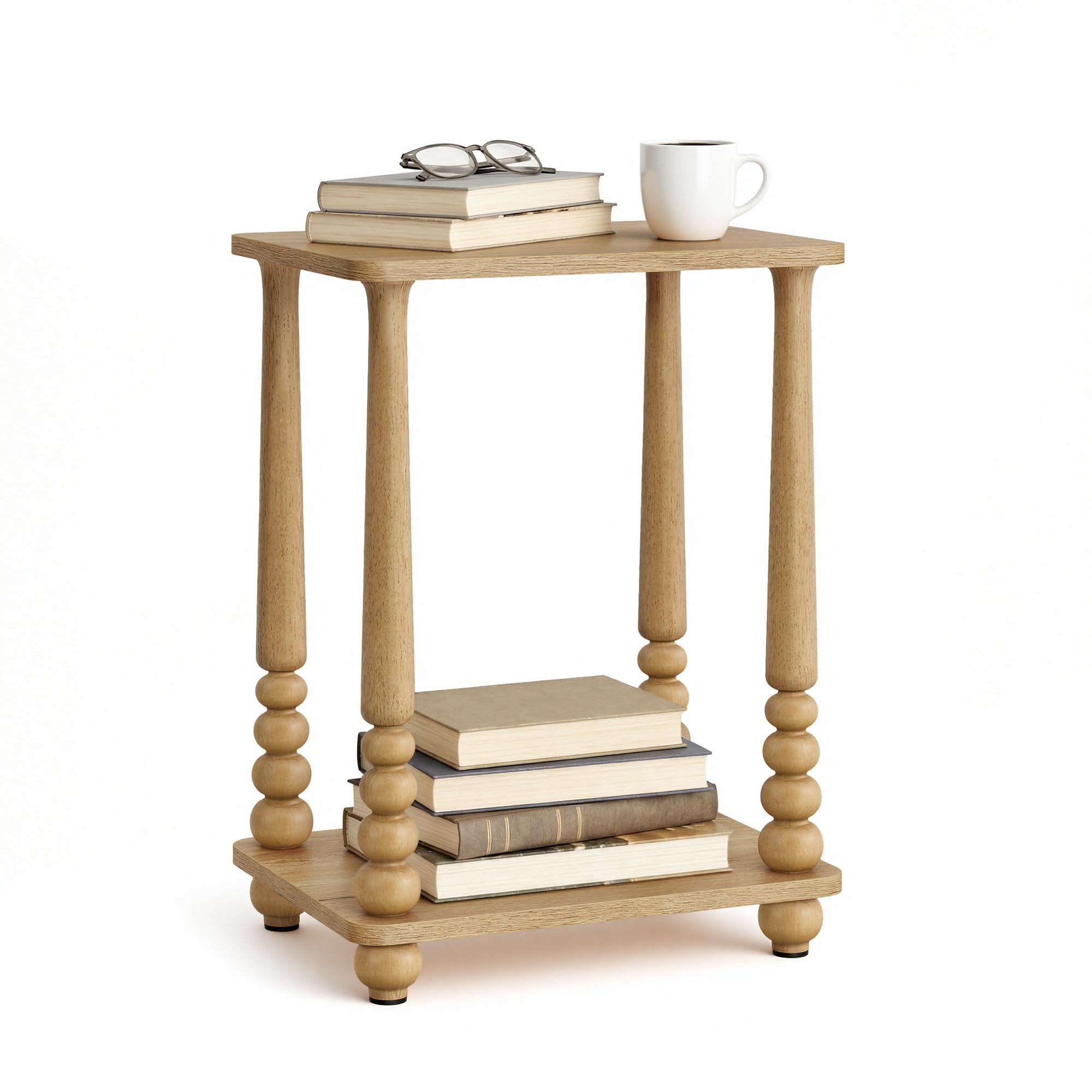 VASAGLE Mariel Collection - Side Table, Accent Nightstand for Small Spaces, Rectangular End Table with Shelf, Solid Wood Legs, Mid-Century Modern, Living Room Bedroom, Chestnut Walnut ULET294KX01S