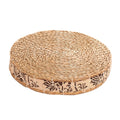 Handcrafted Eco-Friendly Breathable Padded Knitted Straw Flat Seat Cushion/Straw futon Cushion (Cloth Splicing Round 45cm(17.72 in))