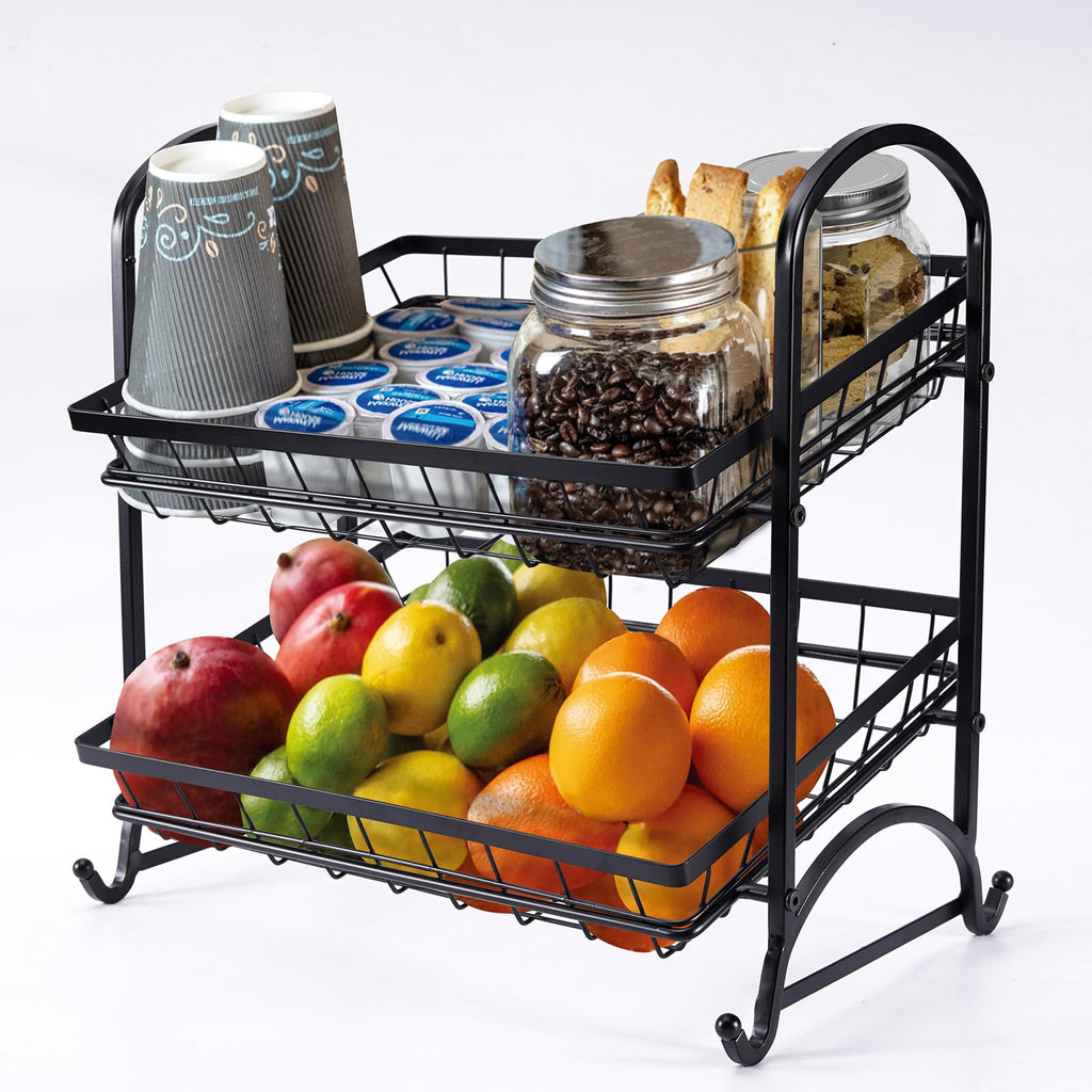 Stackable Candy Display Rack wtih Rattan|Stackable Candy Organizer|Multi-Function Snack Rack&Shelf for Chips |Perfect Display Solution for Stores (Brown, Medium)