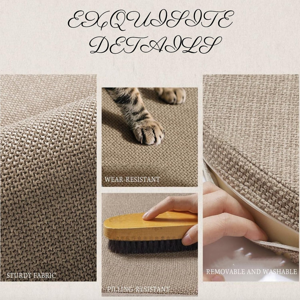Floor Cushion - Thick, Washable, Removable Cover Tatami Mat, Meditation Pillow for Windowsill, Balcony, Floor Seating (Beige, Dia 24'')
