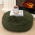 Asuprui Round Floor Pillow Soft Floor Cushion for Sitting Fur Meditation Pillow Premium Yoga Pillow for Living Room Bedroom Balcony Outdoor (Orange)