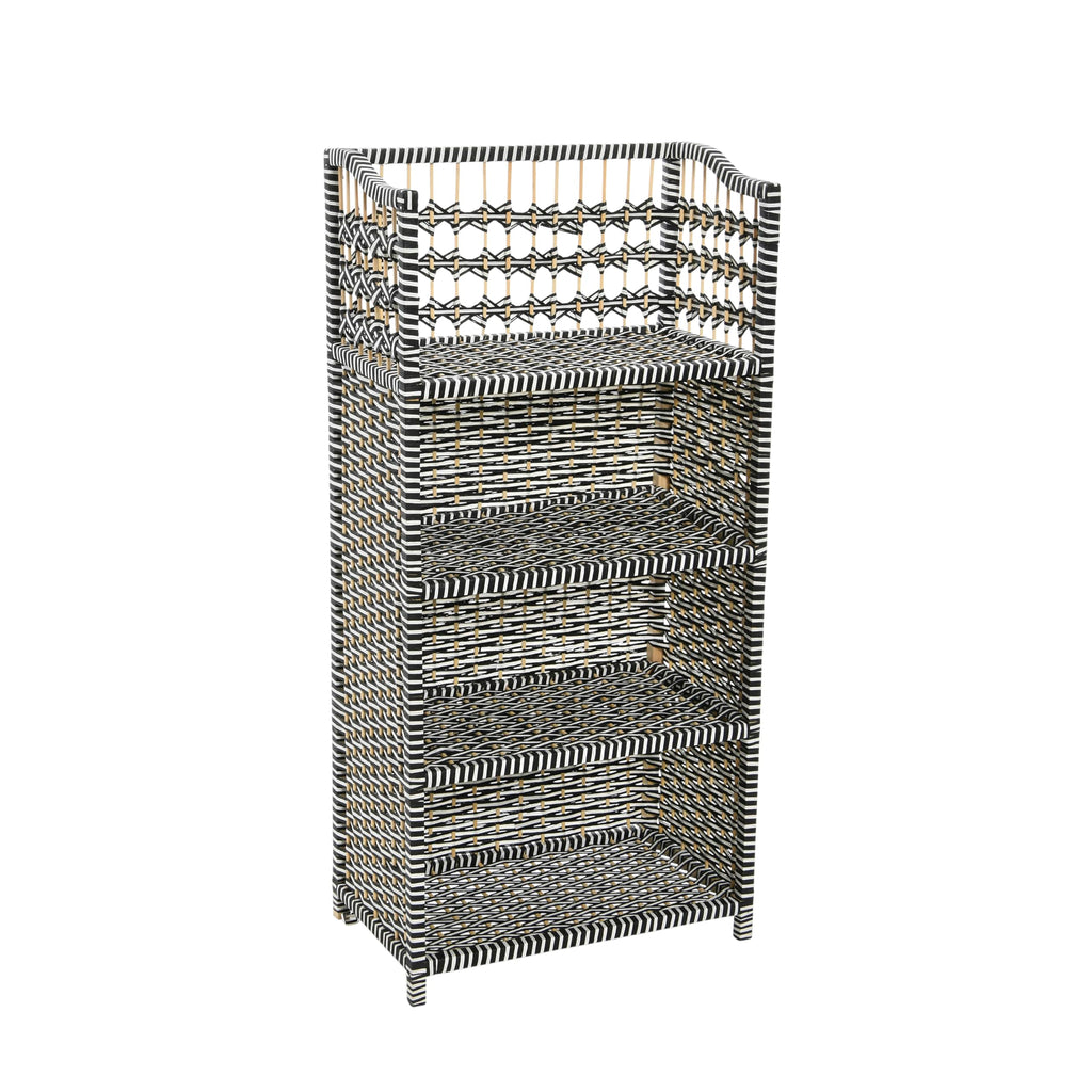 Household Essentials Woven Accent Shelf Cream and White Paper Rattan