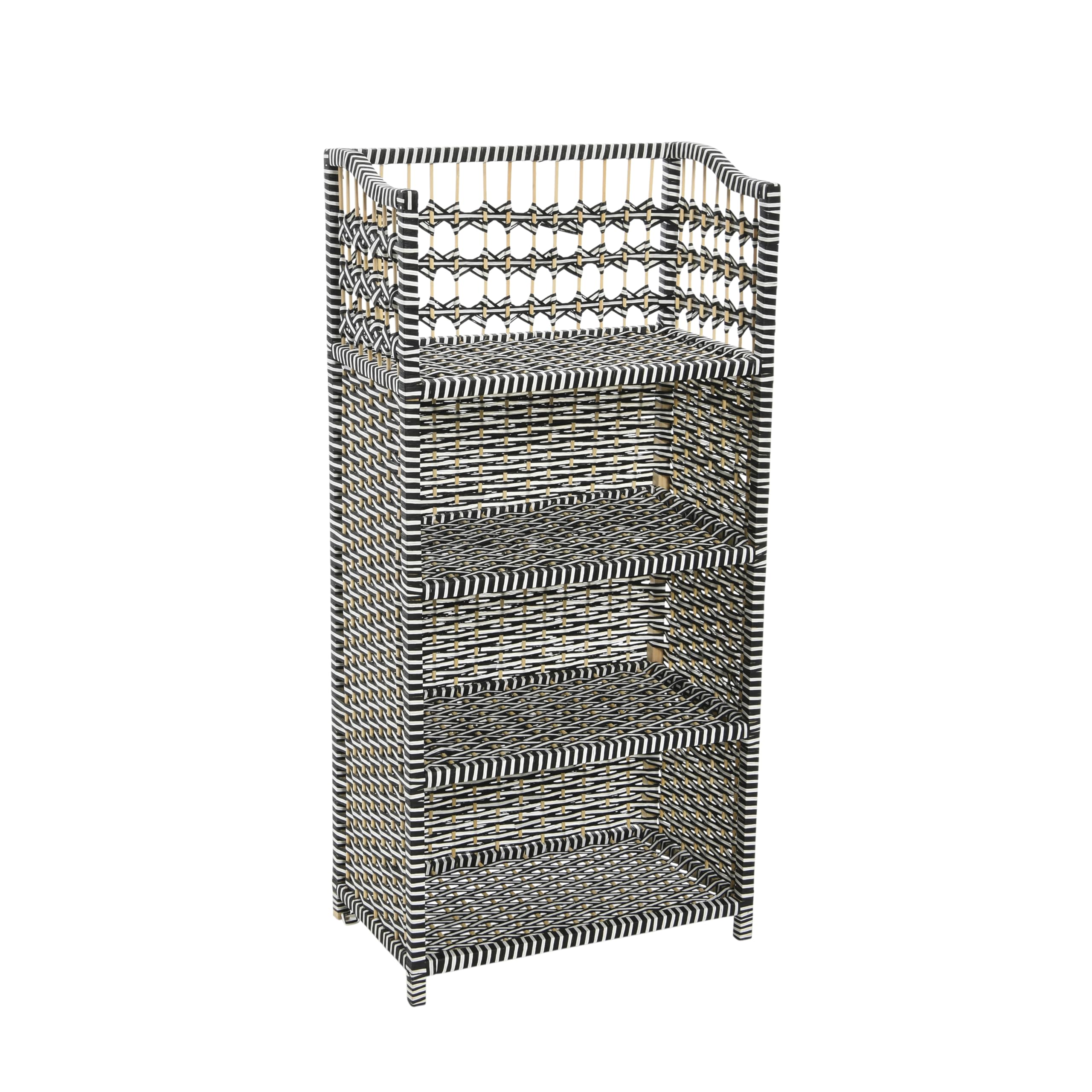 Household Essentials Woven Accent Shelf Cream and White Paper Rattan