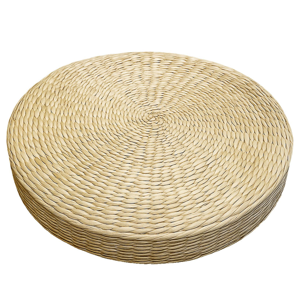 Large Round Tatami Floor Pillow, Handwoven Straw Meditation Floor Cushions for Living Room Yoga Window Seat Reading Nook Bedroom Outdoor Seat (Dia: 19.7")