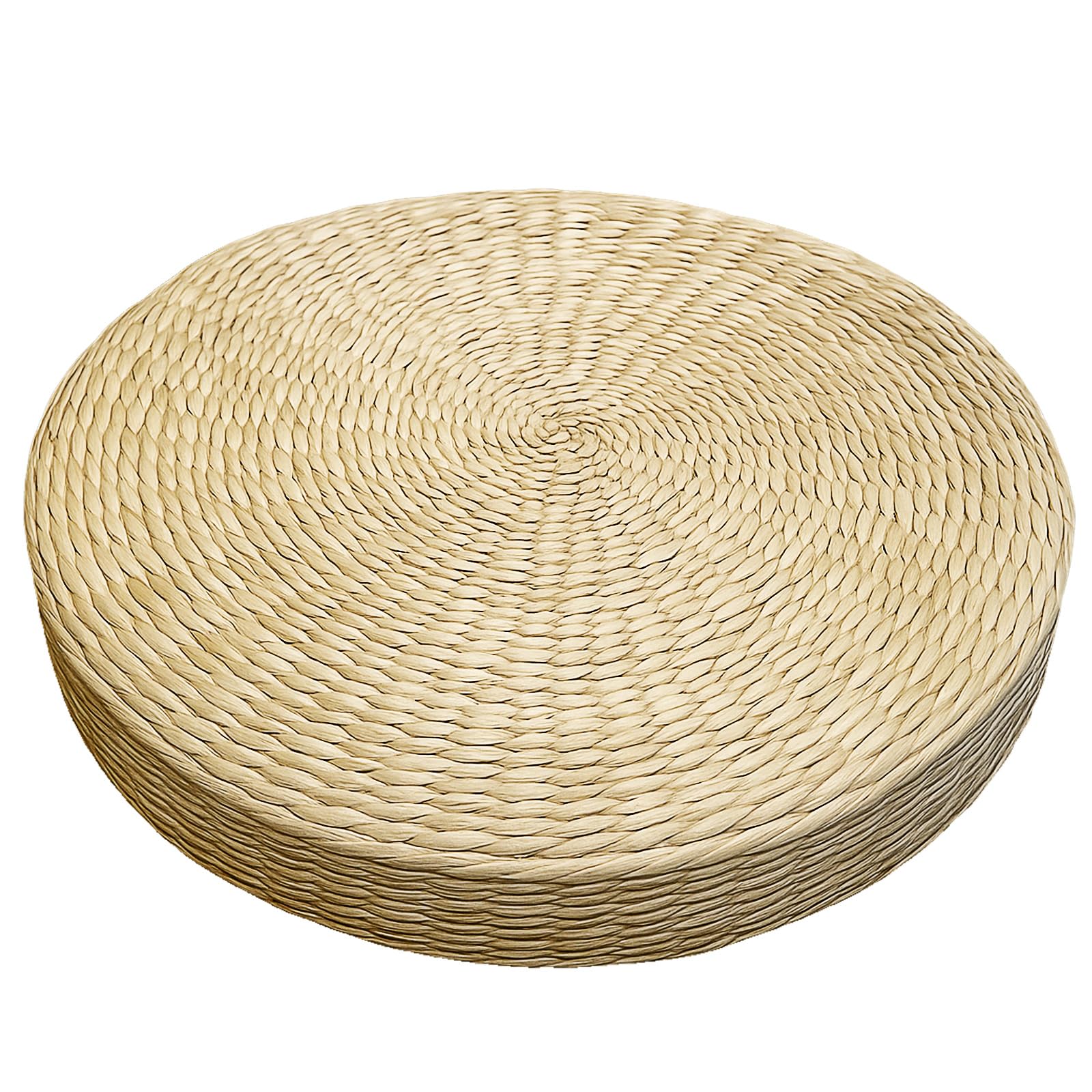 Large Round Tatami Floor Pillow, Handwoven Straw Meditation Floor Cushions for Living Room Yoga Window Seat Reading Nook Bedroom Outdoor Seat (Dia: 19.7")