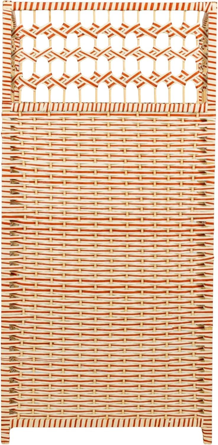 Household Essentials Woven Accent Shelf Cream and White Paper Rattan