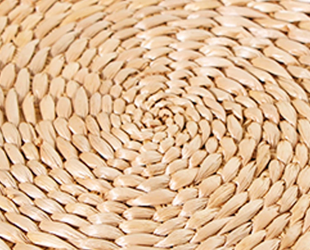 Handcrafted Eco-Friendly Breathable Padded Knitted Straw Flat Seat Cushion/Straw futon Cushion (Cloth Splicing Round 45cm(17.72 in))